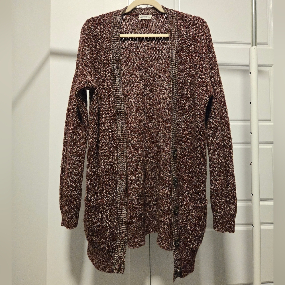 Ardene Maroon Knit Cardigan